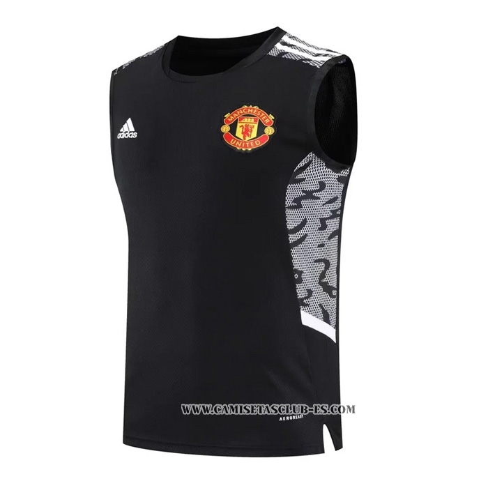 Camiseta de Entrenamiento Manchester United 22-23 Sin Mangas Negro
